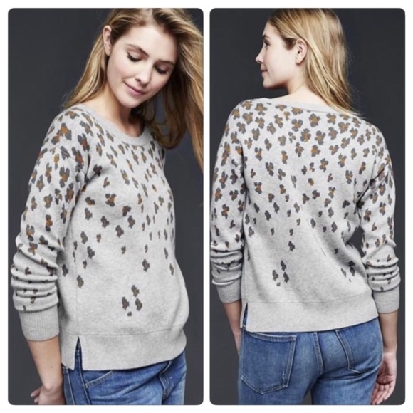 GAP Sweaters - GAP Brooklyn Leopard Print Merino Wool Sweater
